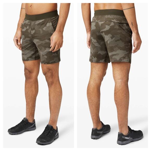 Lululemon Mens THE Short Camouflage 7" Linerless Athletic Stretch - Medium - Picture 1 of 9